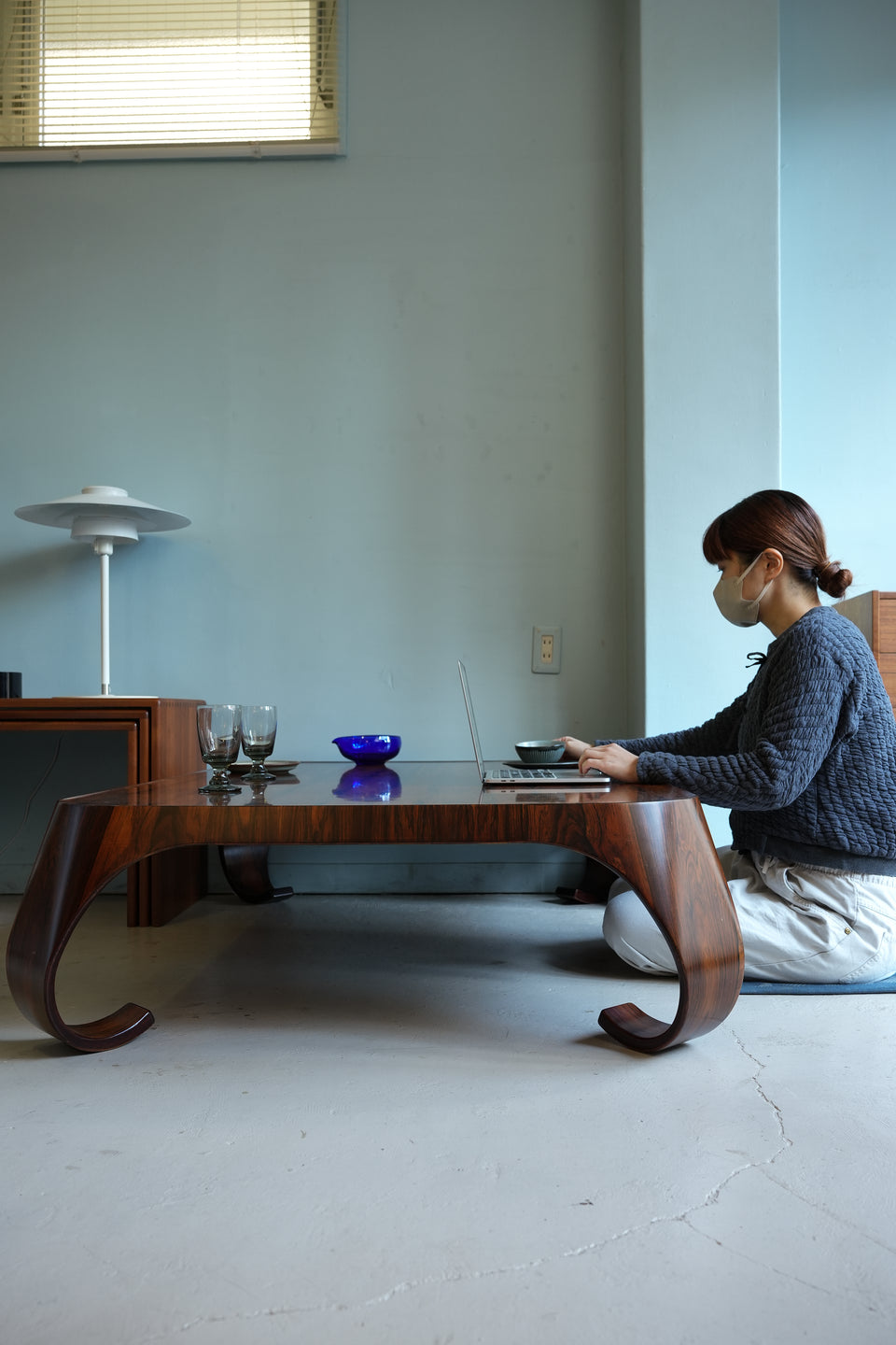 Japanese Modern Tendo Low Table Rosewood/天童木工 座卓 剣持勇 ローズウッド ジャパニーズモダン
