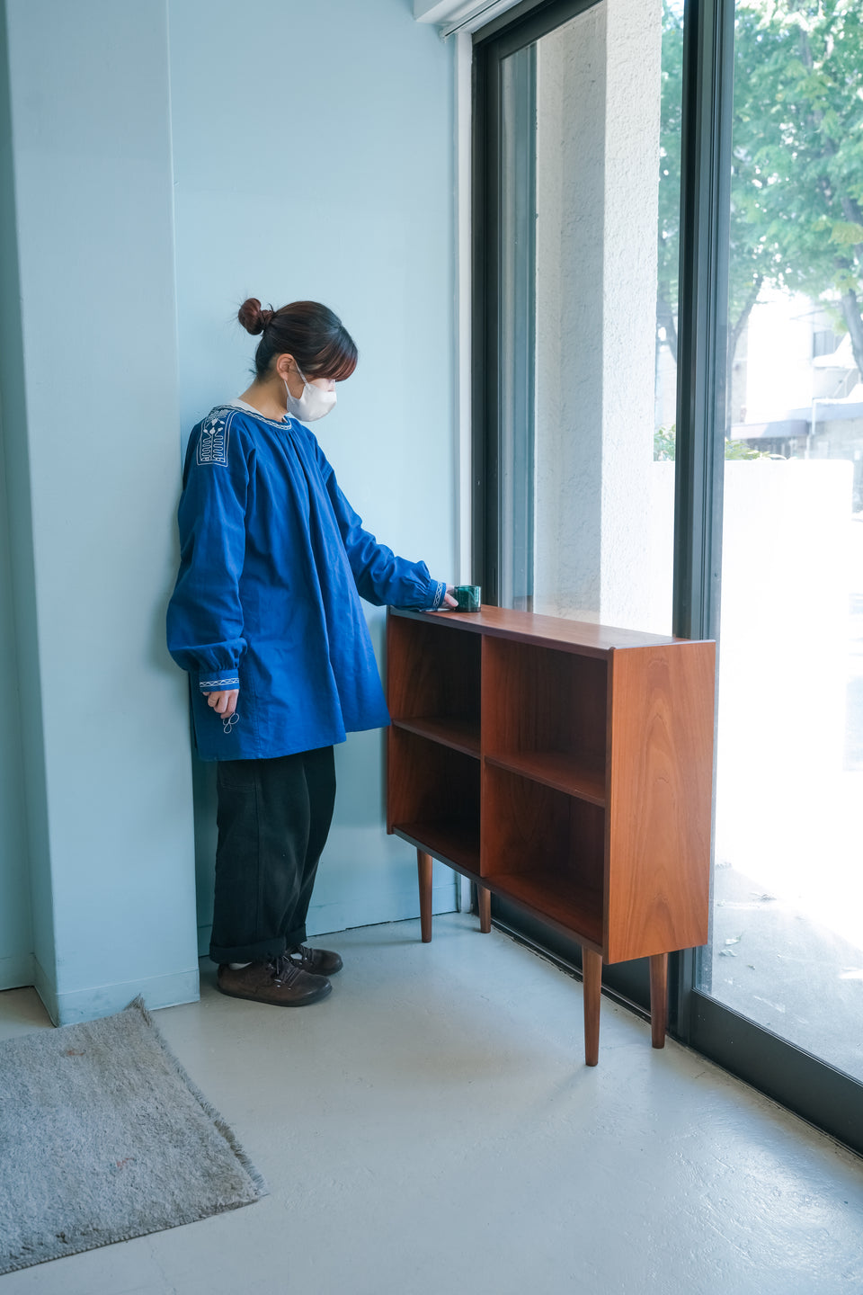 デンマークヴィンテージ ブックケース チーク材/Slim Low Bookcase