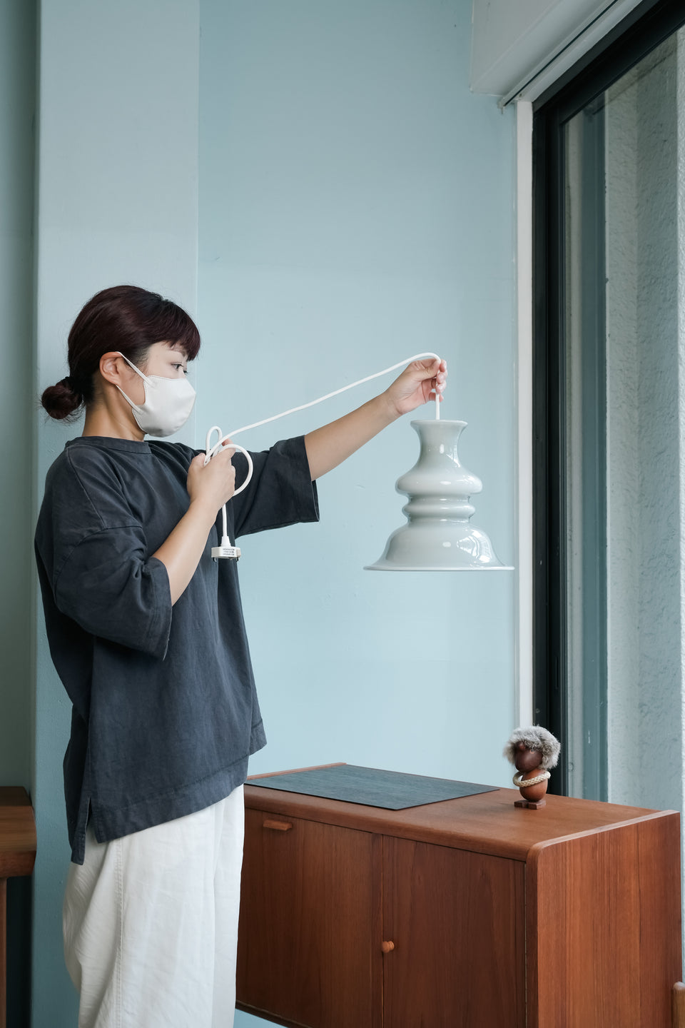 Holmegaard Bibliotek Pendant Light Gray/ホルムガード ペンダントライト シセ・ヴェアナー ヴィンテージ
