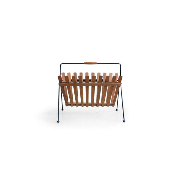 デンマークヴィンテージ マガジンラック チーク材 アイアン 北欧