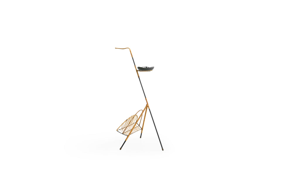 Danish Vintage Magazine Rack with Tray/デンマークヴィンテージ マガジンラック トレイ付き
