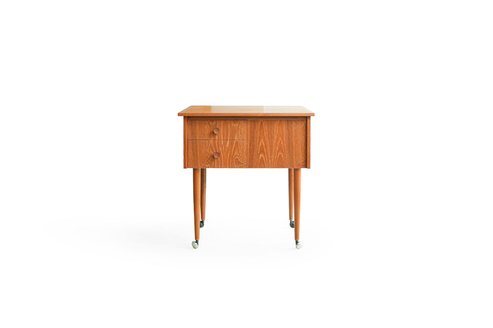 Danish Vintage Teak Sewing Table Wagon/デンマークヴィンテージ ソーイングテーブル ワゴン チーク材
