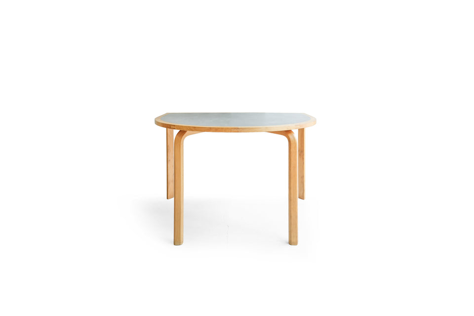 Farstrup Linoleum Top Table Half Round Table/ファーストラップ リノリウムトップ テーブル デンマークヴィンテージ