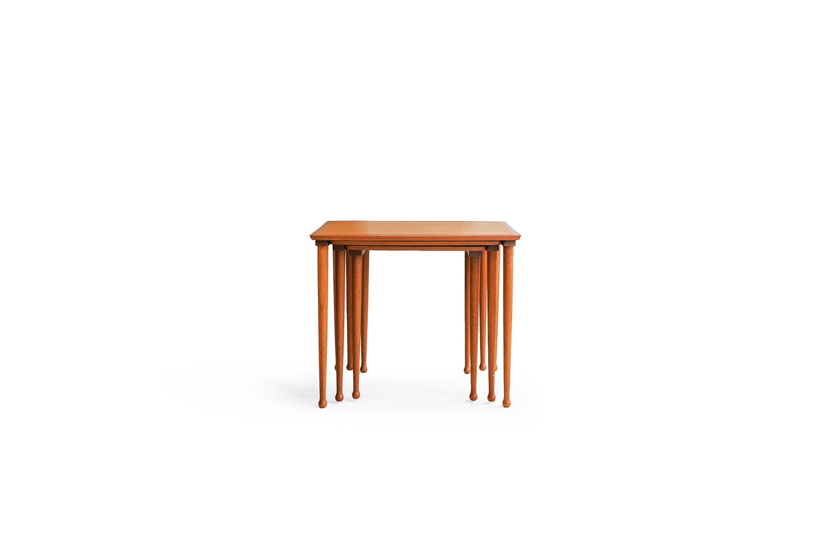 デンマーク ヴィンテージ ネストテーブル チーク材 北欧家具/Danish