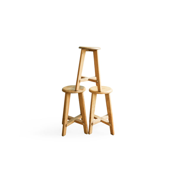 ヴィンテージ 木製ラウンドスツール 古道具/Japanese Vintage Wooden
