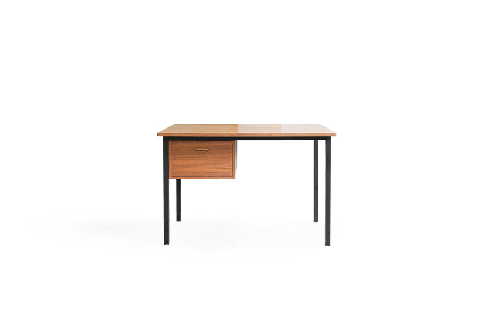 Scandinavian Vintage Teak Iron Desk/北欧ヴィンテージ 片袖デスク チーク材
