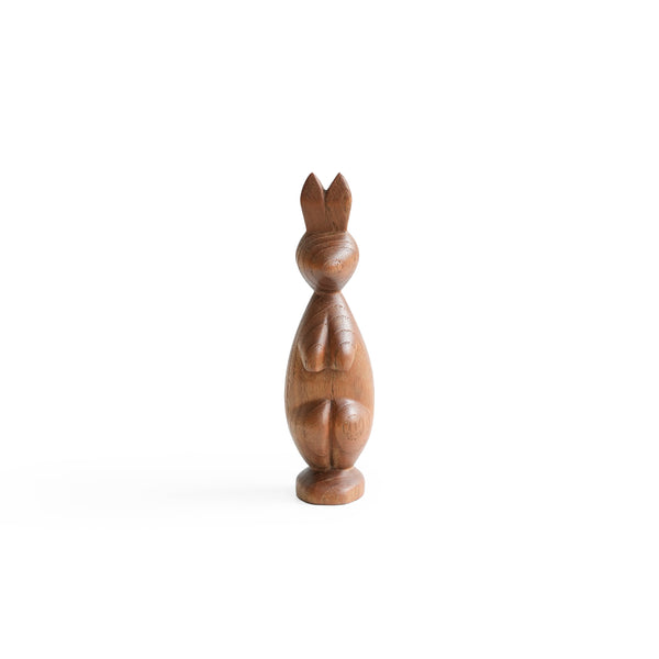 北欧ヴィンテージ チークのうさぎ オブジェ/Teak Rabbit Sculpture
