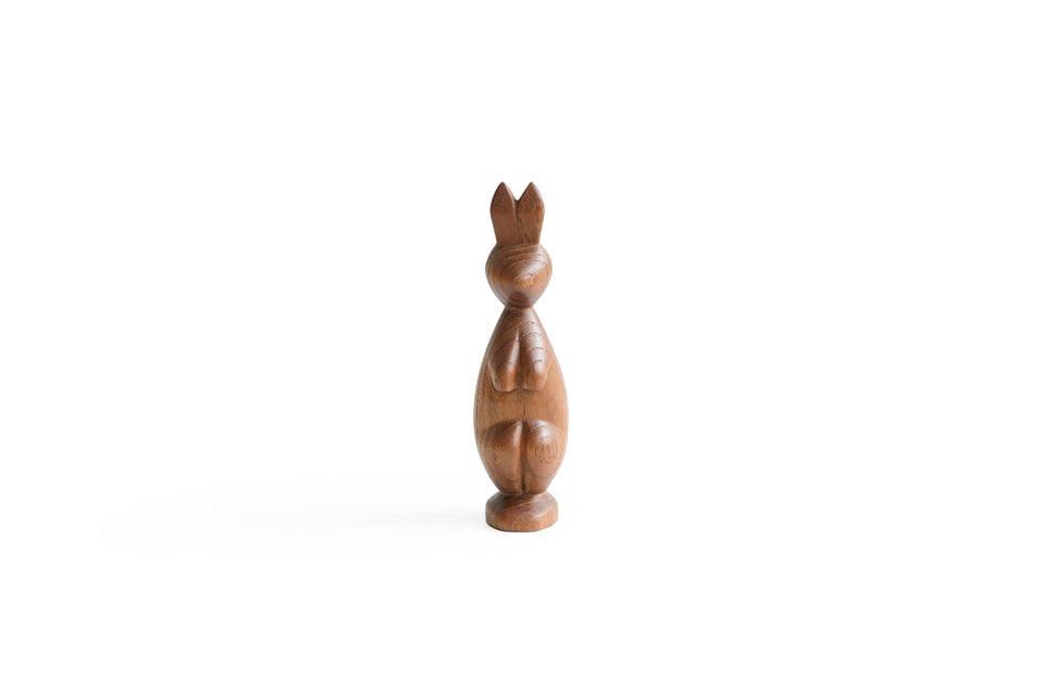 Teak Rabbit Sculpture Objet Scandinavian Vintage/北欧ヴィンテージ チークのうさぎ オブジェ
