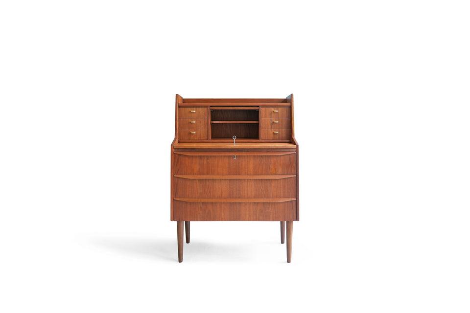 Teakwood Writing Bureau Dresser Danish Vintage/デンマークヴィンテージ ライティングビューロー ミラー付き 北欧家具