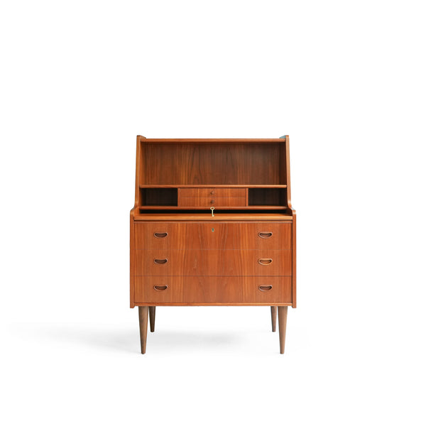 北欧ヴィンテージ　デンマーク　チーク　シェルフライティングビューロー デンマークヴィンテージ ライティングビューロー チーク材 北欧