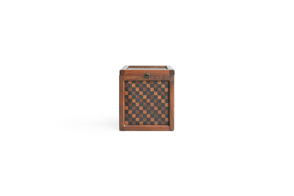 Checker Pattern Teak Box/チークボックス 格子模様 収納