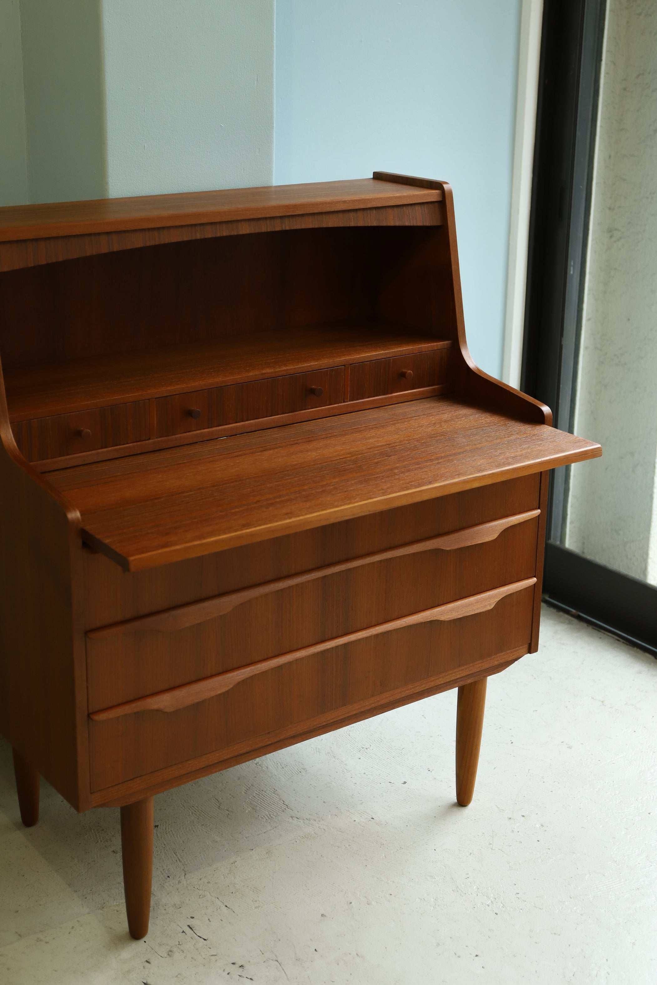 デンマークヴィンテージ ライティングビューロー ミラー付き ドレッサー 北欧家具/Danish Vintage Writing Bureau