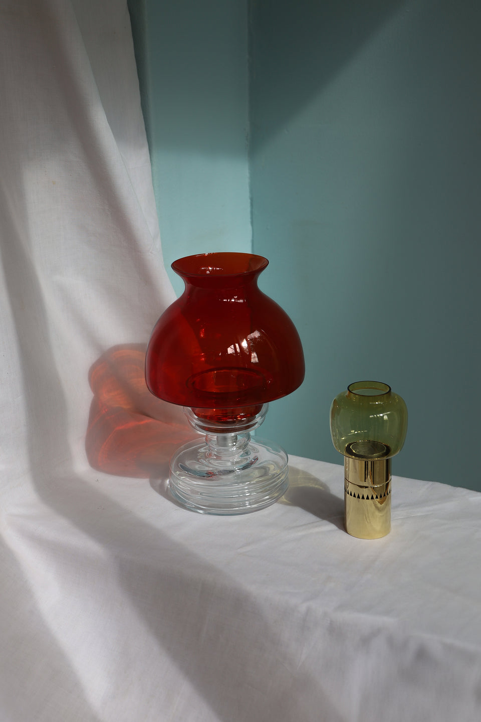 Scandinavian Vintage Glass Candle Holder/北欧ヴィンテージ キャンドルホルダー ガラス 燭台 ミッドセンチュリー