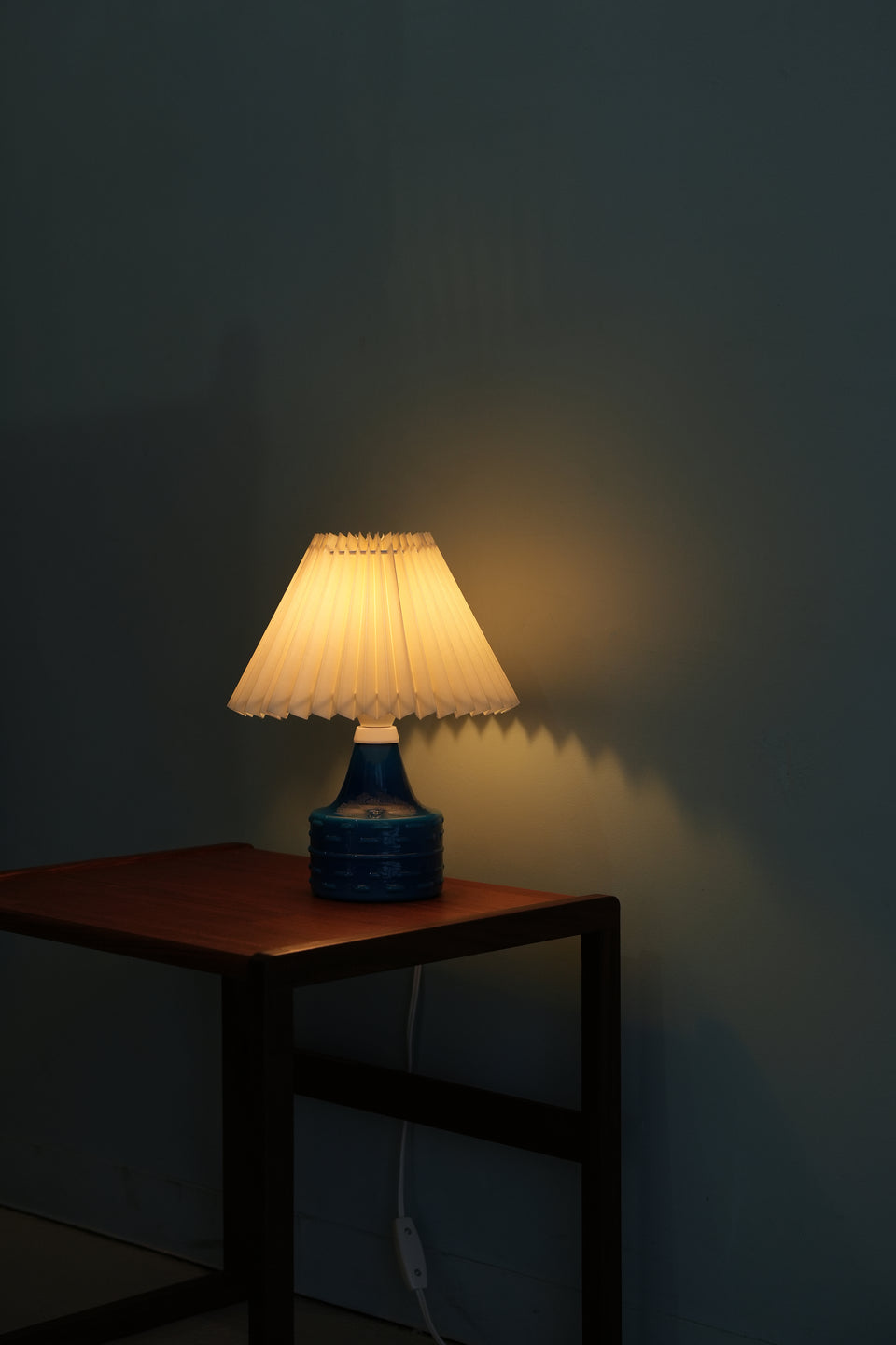 Scandinavian Vintage Blue Glass Table Lamp/北欧ヴィンテージ ガラステーブルランプ 間接照明