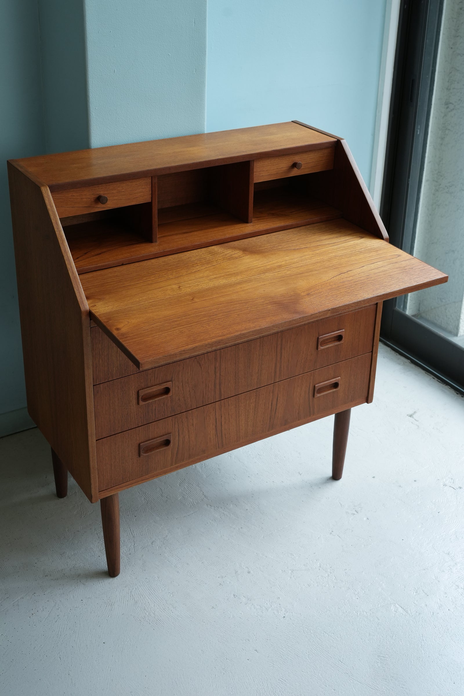 デンマークヴィンテージ ライティングビューロー ドレッサー ミラー付き 北欧家具/Writing Bureau Dresser Danish
