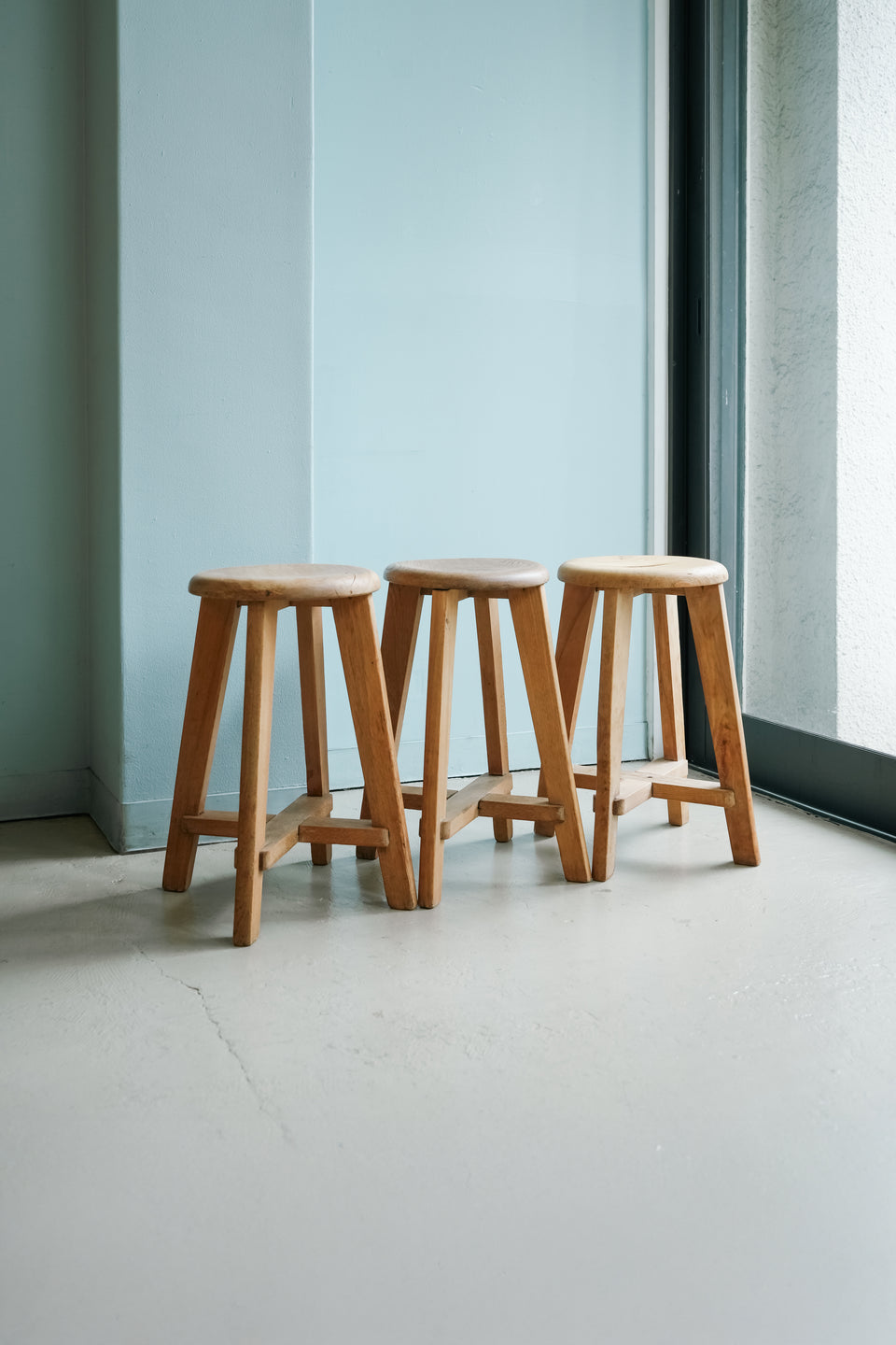 Japanese Vintage Wooden Round Stool/ヴィンテージ 木製ラウンドスツール 古道具
