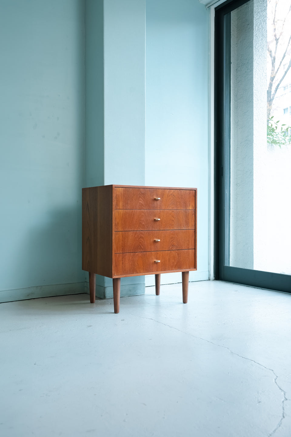 デンマークヴィンテージ ベッドサイドスモールチェスト チーク材 北欧