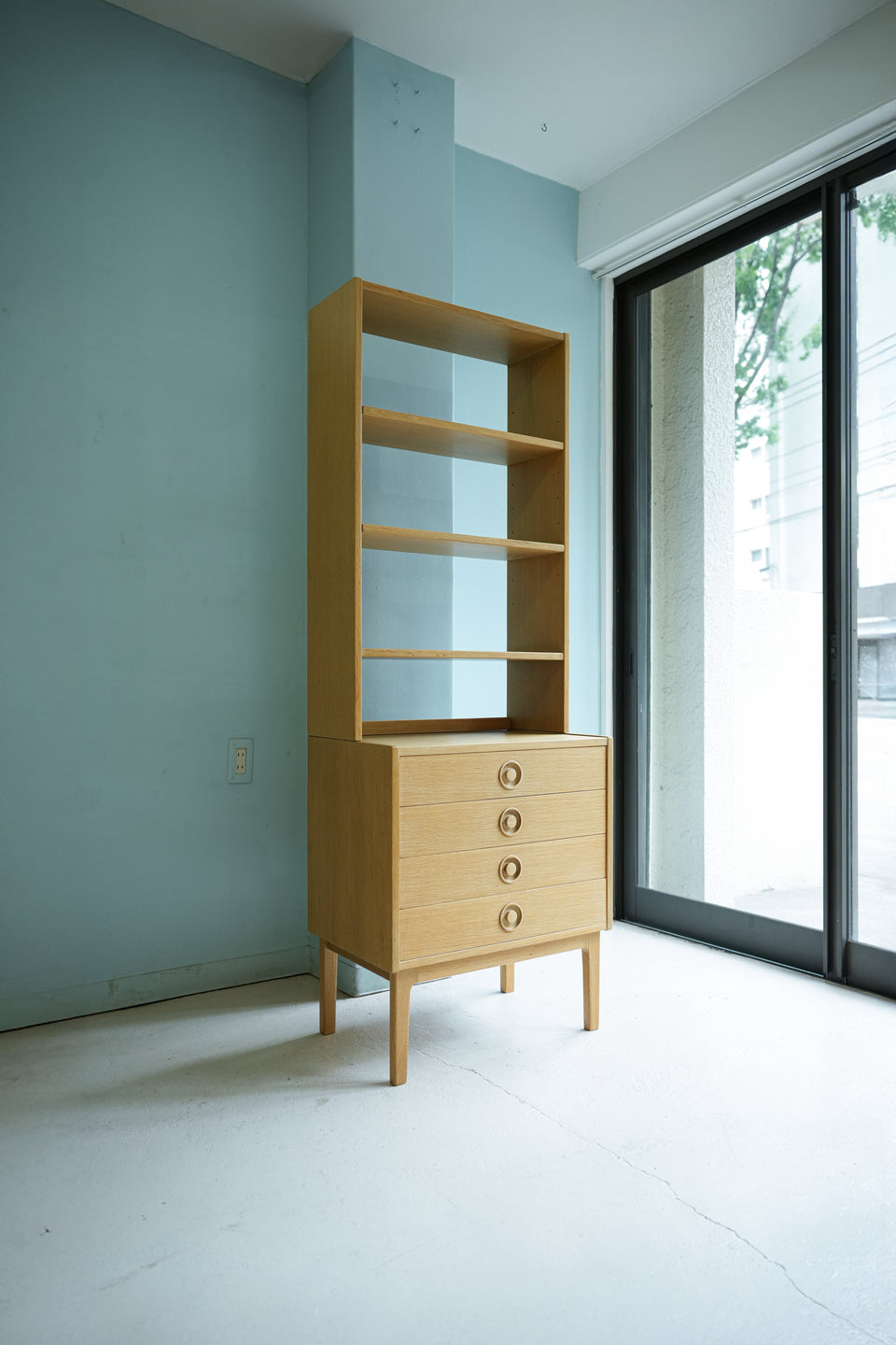 Oakwood Slim Bookcase Scandinavian Vintage/北欧ヴィンテージ スリムブックケース オーク材 本棚
