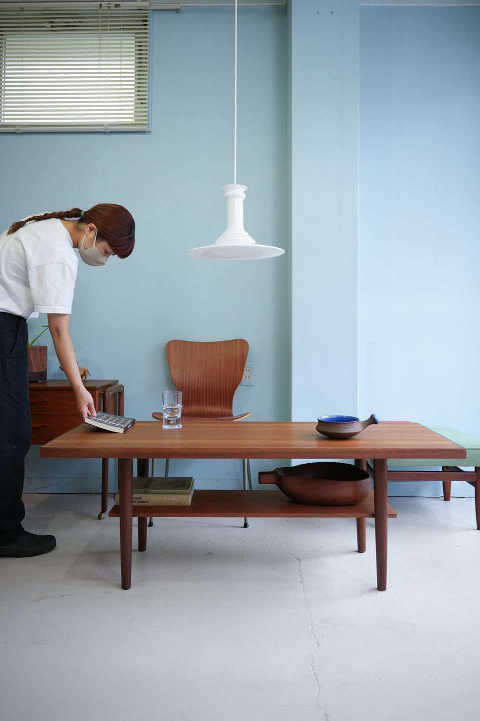 Teakwood Coffee Table Vintage Midcentury/ヴィンテージ コーヒーテーブル チーク材 ラック付
