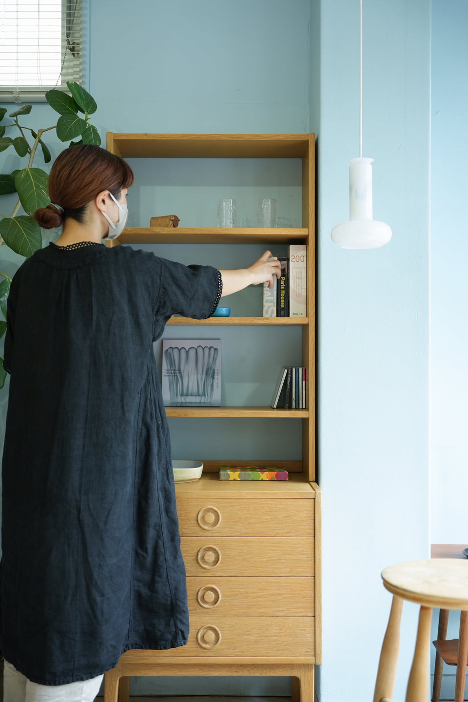 Oakwood Slim Bookcase Scandinavian Vintage/北欧ヴィンテージ スリムブックケース オーク材 本棚