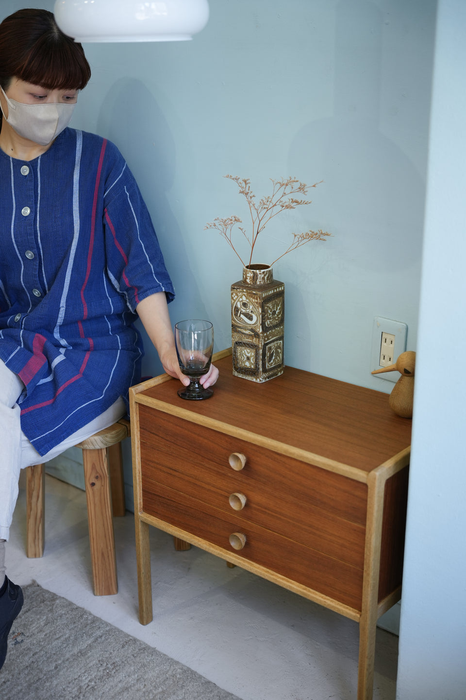 Swedish Vintage Small Side Chest 3drawer/スウェーデンヴィンテージ スモールサイドチェスト 3段 北欧家具