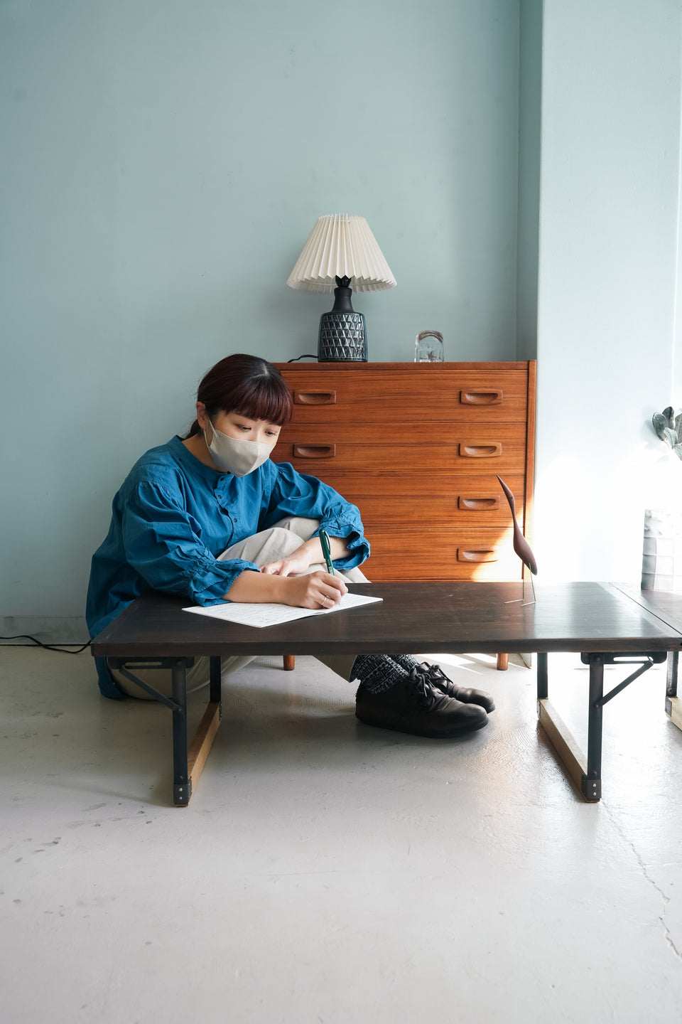 Japanese Vintage Folding Low Table/ジャパンヴィンテージ 裁ち台 作業台 折りたたみ ローテーブル 2台セット