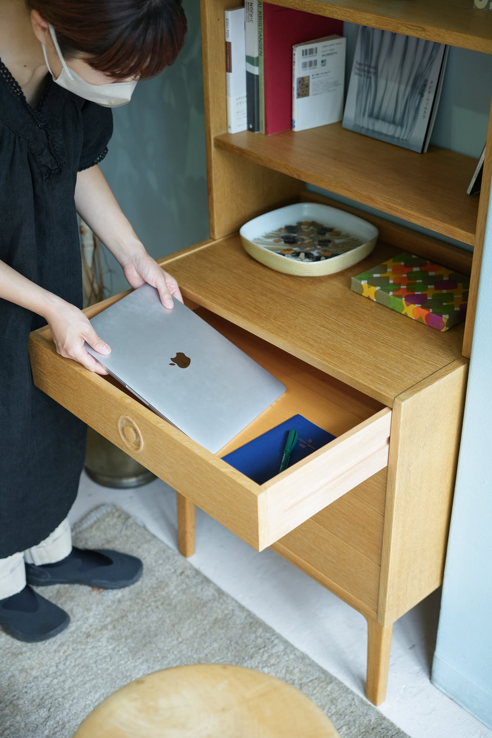 Oakwood Slim Bookcase Scandinavian Vintage/北欧ヴィンテージ スリムブックケース オーク材 本棚