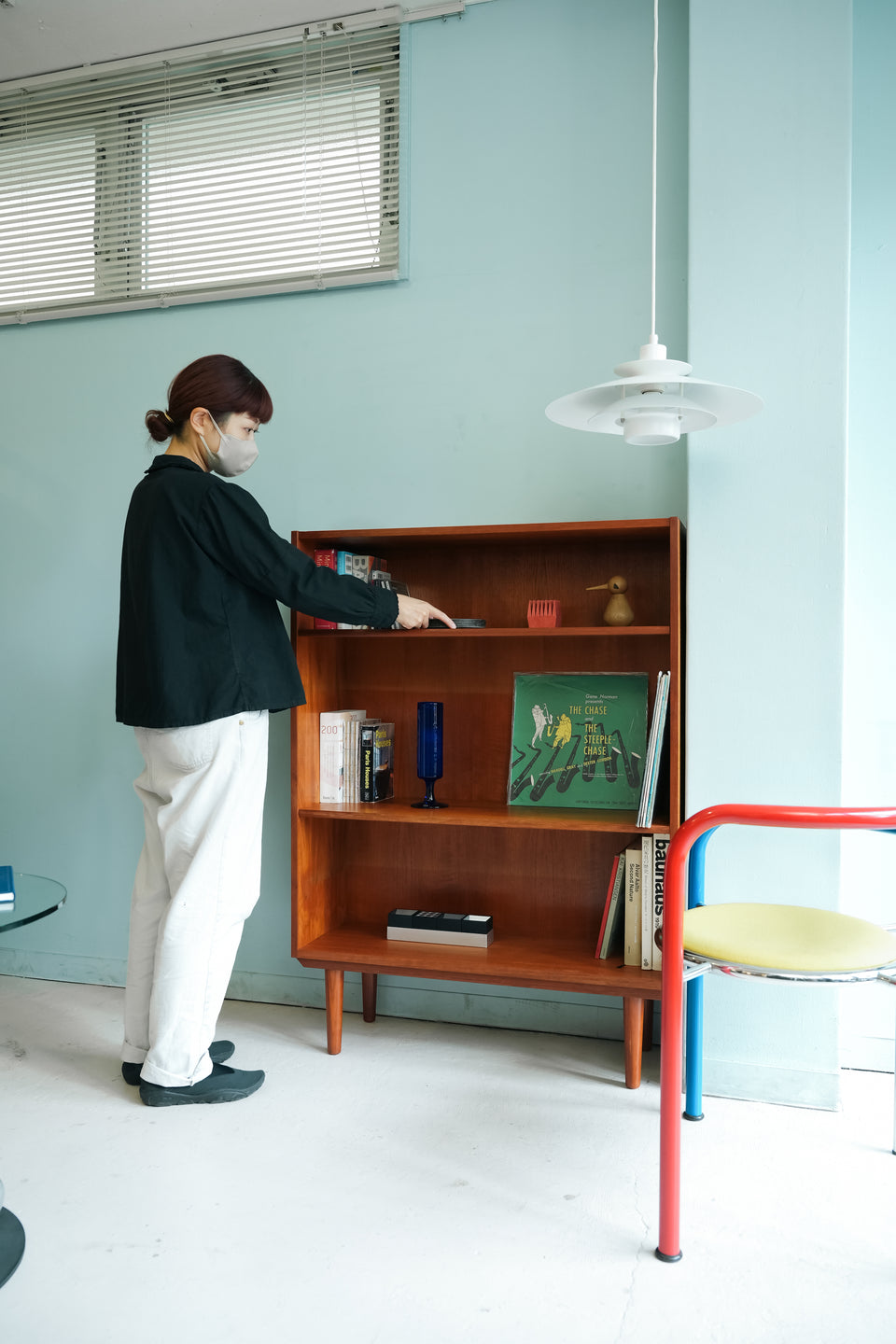 デンマーク 北欧ヴィンテージ チーク ブックシェルフ 北欧家具 ディスプレイ デンマーク製 ブックシェルフ＋ライティングデスク チーク