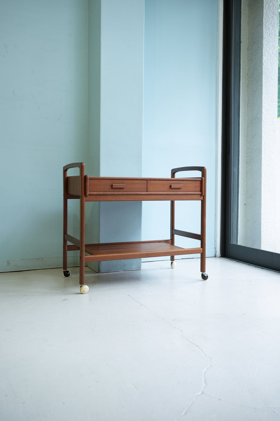 Danish Vintage Serving Trolley Wagon/デンマークヴィンテージ サービングトロリー ワゴン チーク材 北欧家具