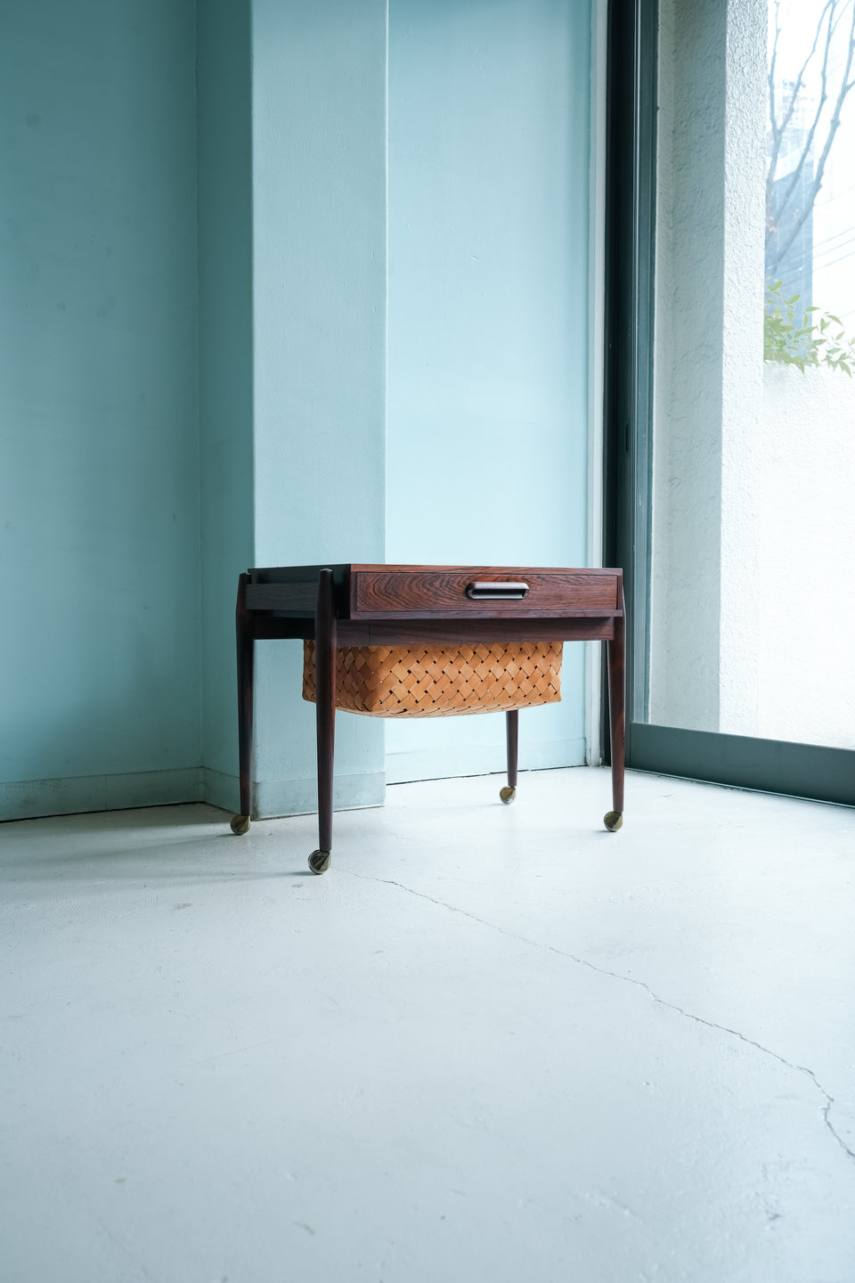 Danish Vintage Sewing Wagon Rosewood/デンマークヴィンテージ ソーイングワゴン サイドテーブル ローズウッド 北欧家具