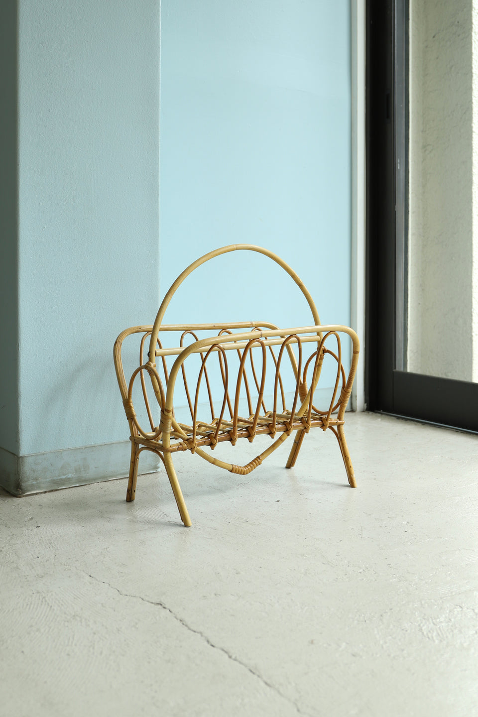 Euro Vintage Rattan Magazine Rack/ヨーロッパヴィンテージ ラタン マガジンラック