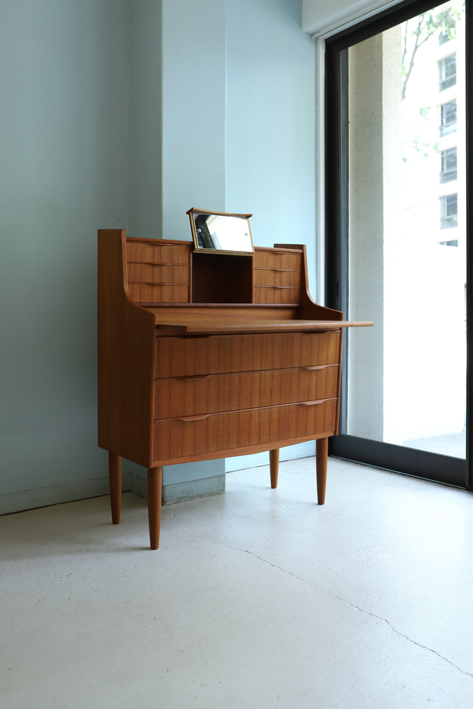 Danish Vintage Writing Bureau with Mirror/デンマークヴィンテージ ライティングビューロー ミラー付き 北欧家具