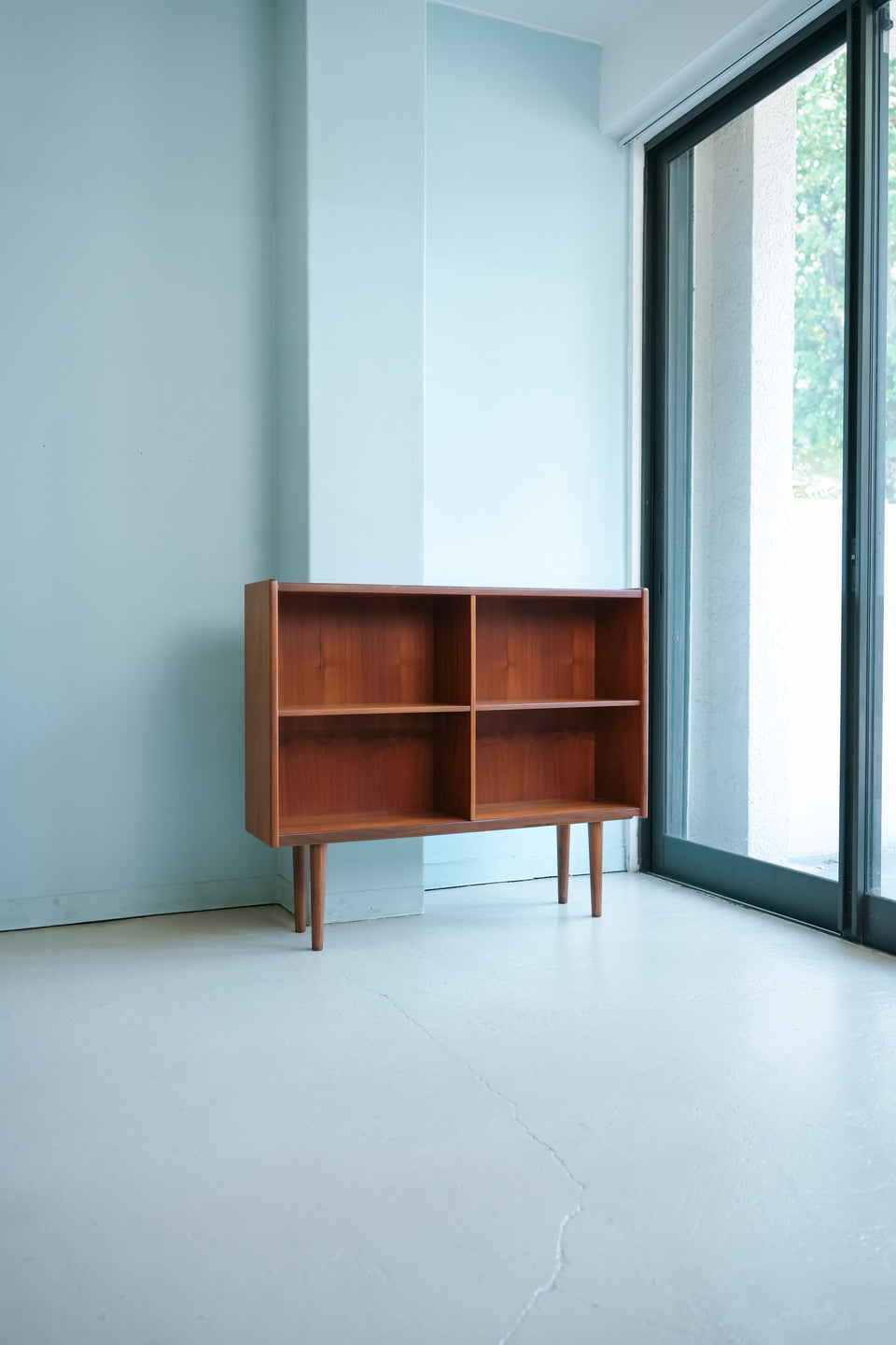 Randers Mobelfabrik ナローブックケースチーク デンマーク デンマークヴィンテージ ブックケース シェルフ チーク材/Teak