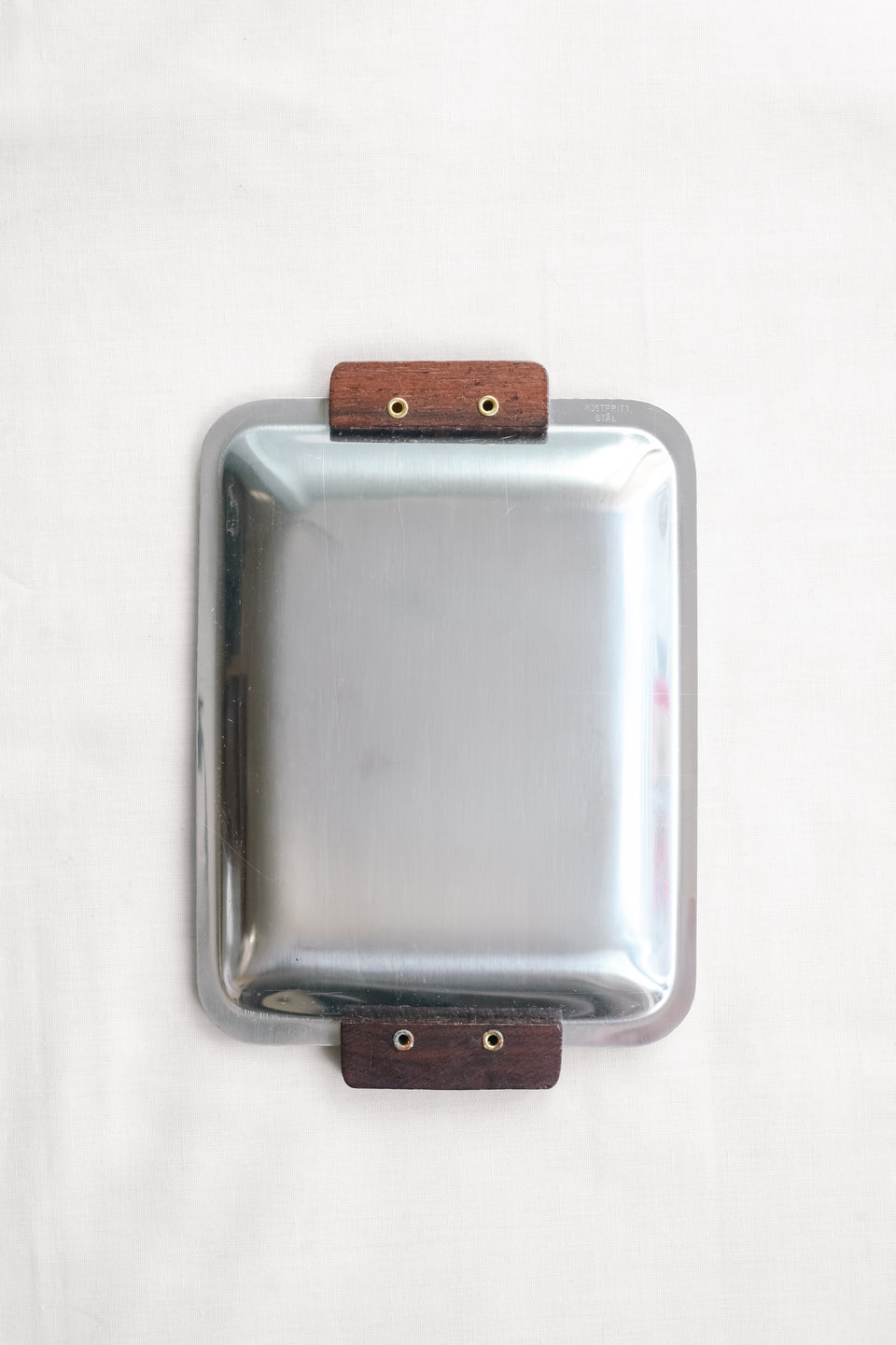 スウェーデンヴィンテージ ステンレストレイ ローズウッド 北欧