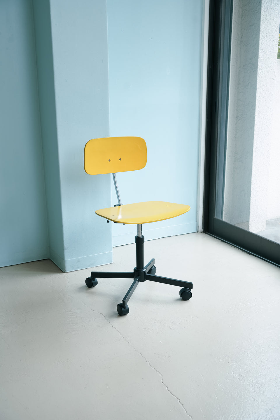 Vintage Rabami Chair STOLE-112 Yellow/デンマークヴィンテージ ラバミ キャスターチェア4本脚 北欧デザイン