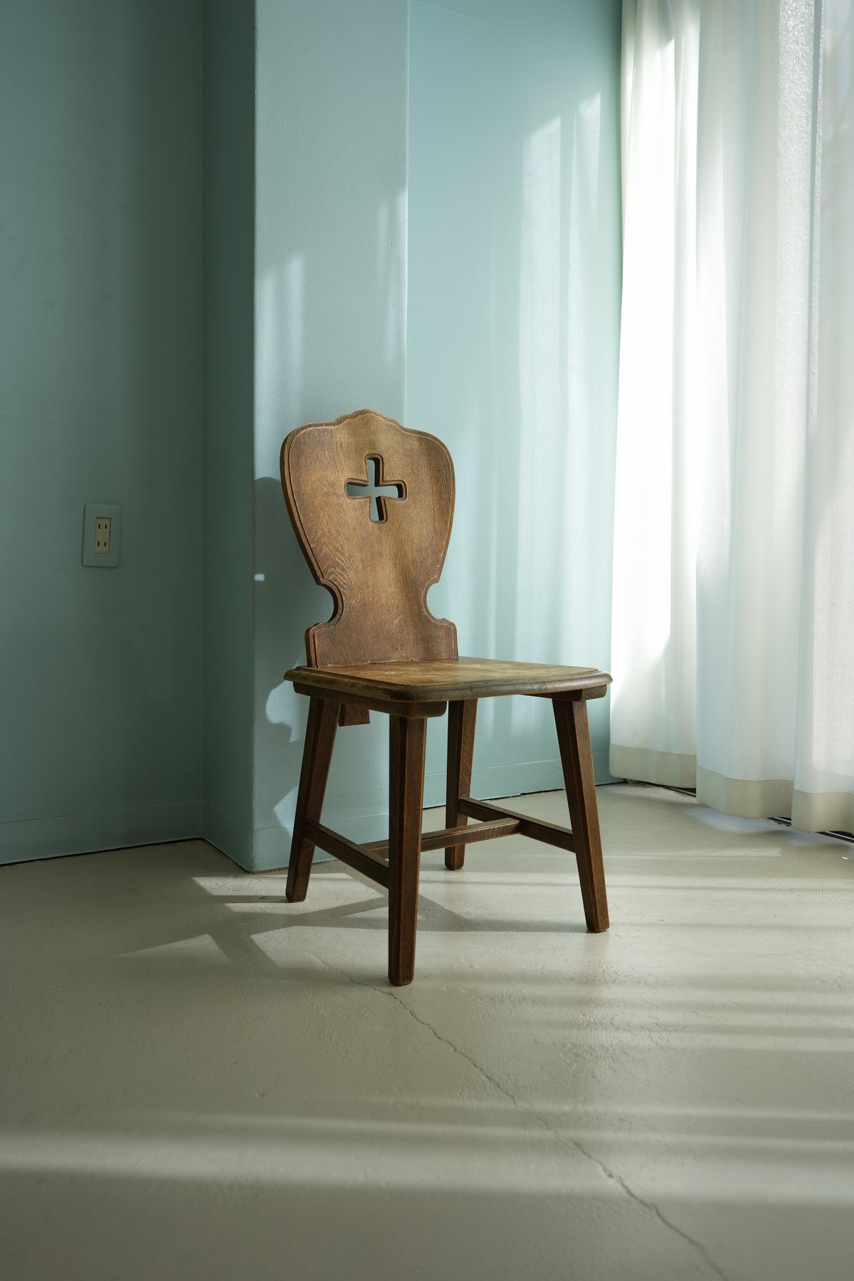 ヴィンテージ ホールチェア オーク材 椅子/Vintage Wooden Hole Chair