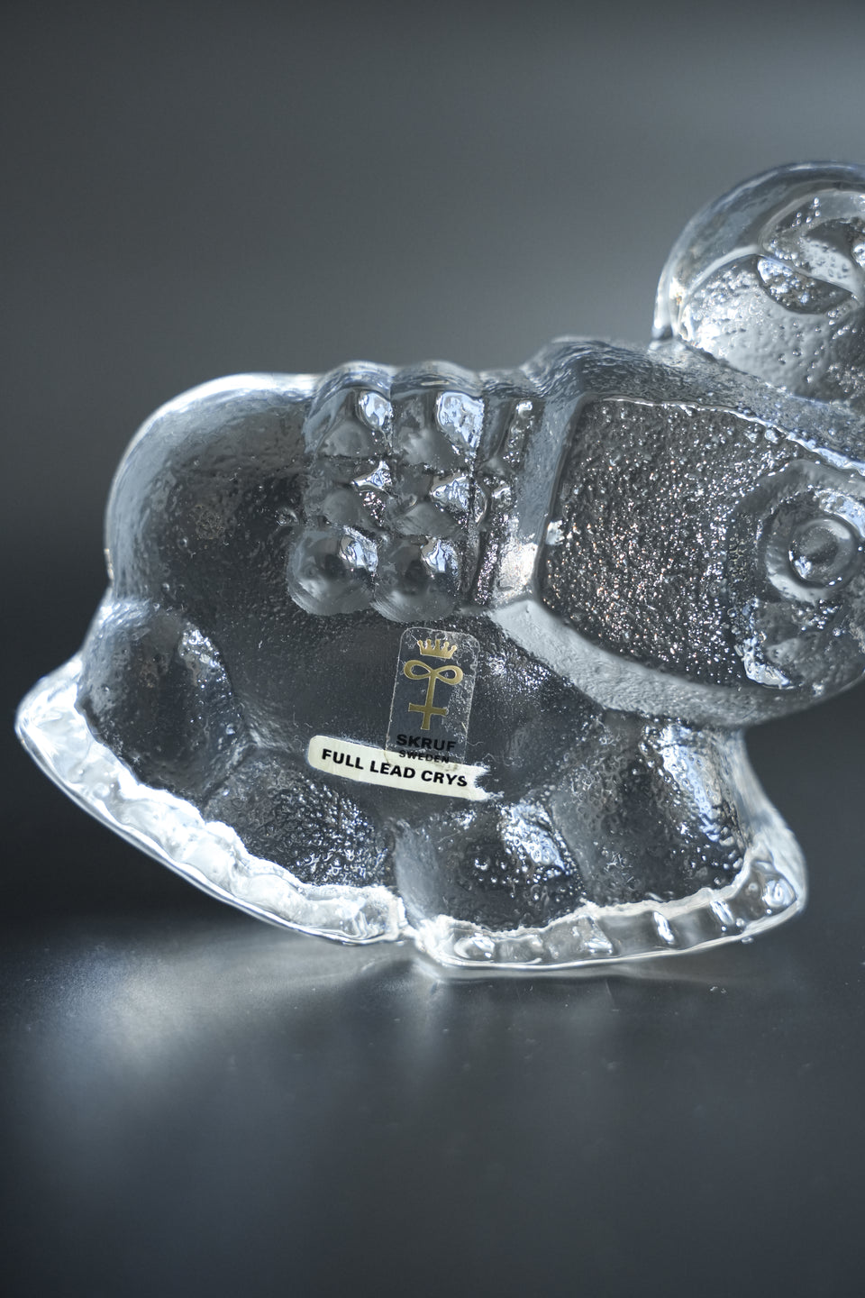 SKRUF Elephant Glass Objet Lars Hellsten/スクルーフ ゾウのガラスオブジェ ラース・ヘルステン スウェーデンヴィンテージ
