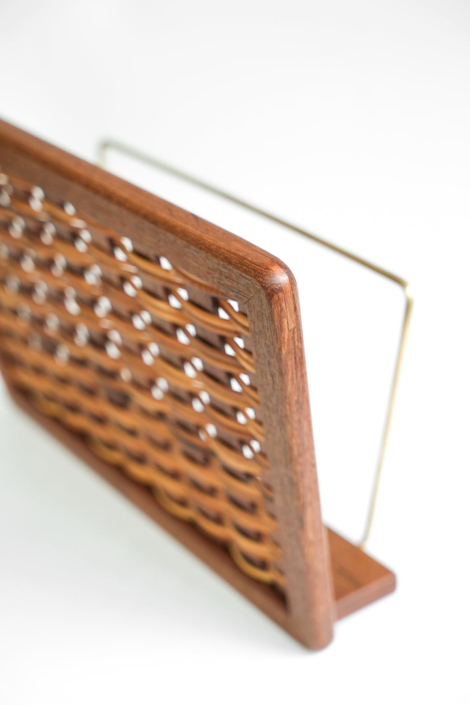 Scandinavian Teak Rattan Magazine Rack/北欧ヴィンテージ マガジンラック チーク材 ラタン

