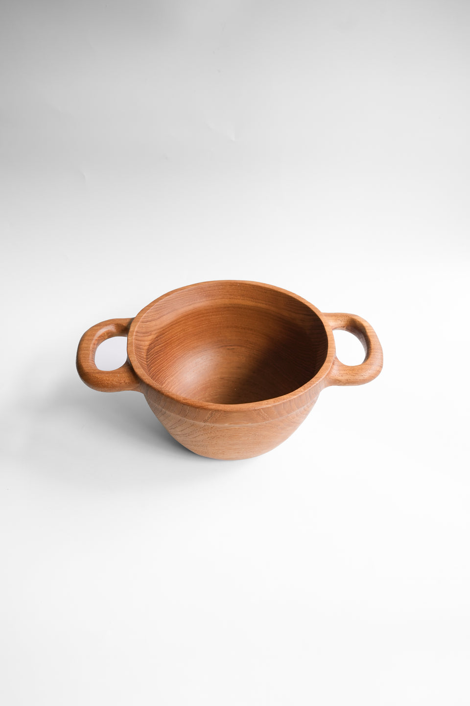Solid Teak Serving Bowl with Handles/チーク材 ハンドル付きサービングボウル
