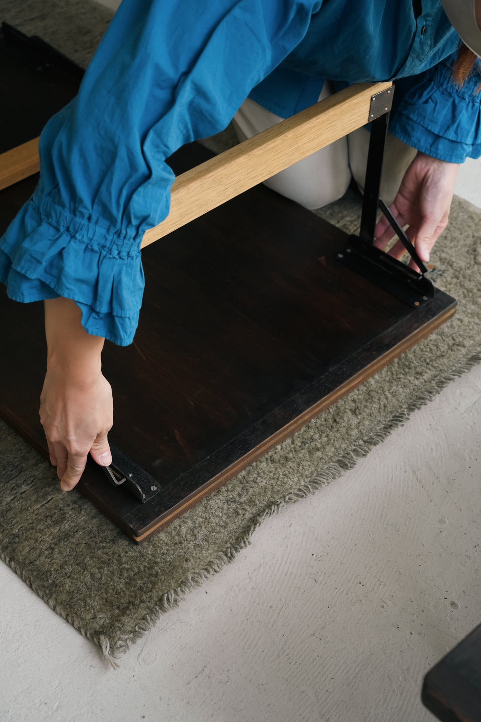 Japanese Vintage Folding Low Table/ジャパンヴィンテージ 裁ち台 作業台 折りたたみ ローテーブル 2台セット