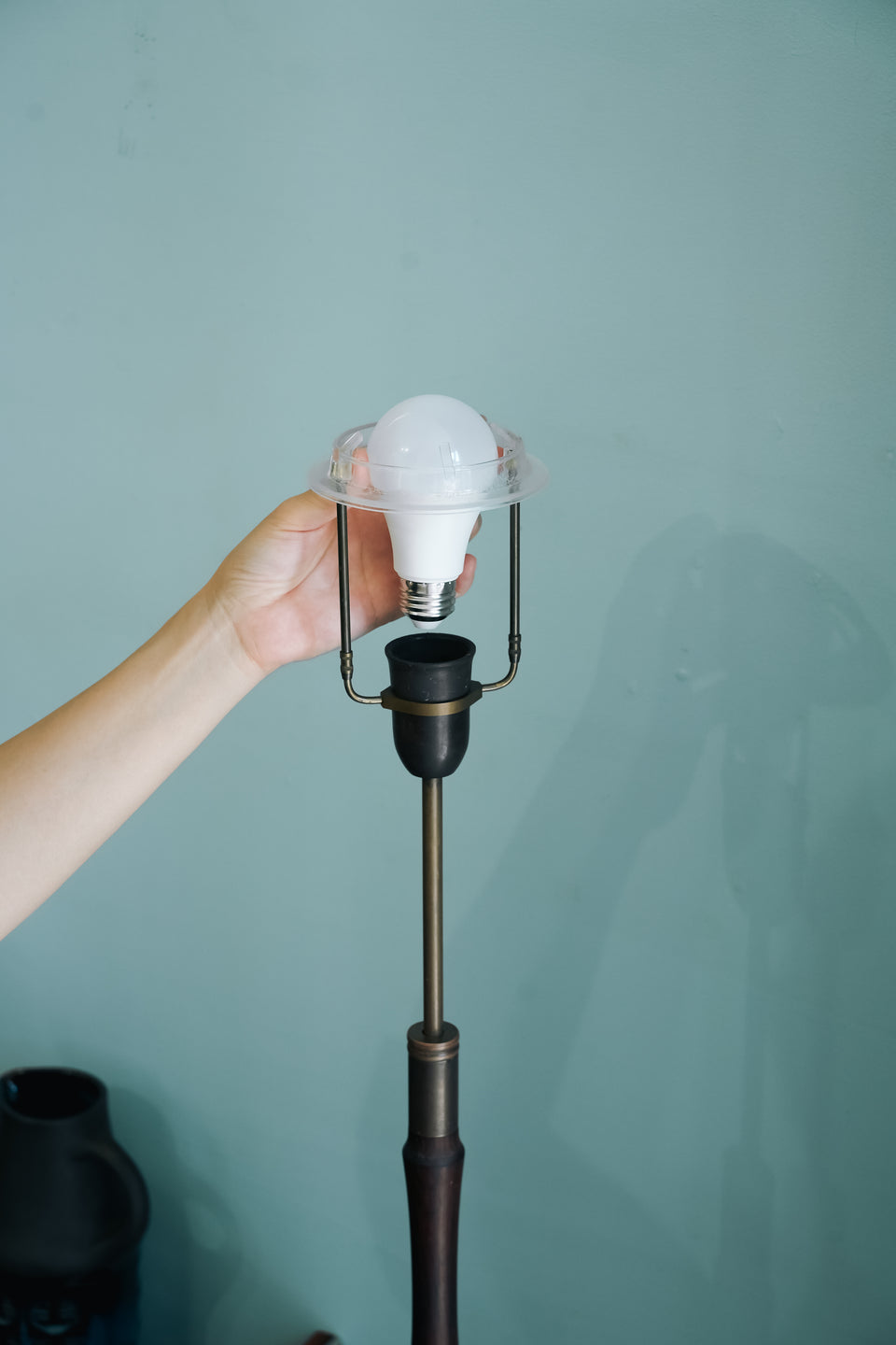 デンマークヴィンテージ フロアスタンドライト ローズウッド材