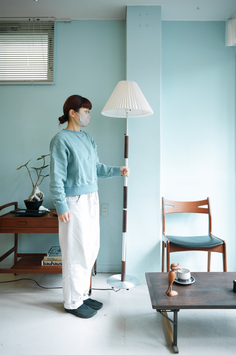 Danish Vintage Floor Stand Light Rosewood × Metal/デンマークヴィンテージ フロアスタンドライト ローズウッド材 照明 北欧インテリア