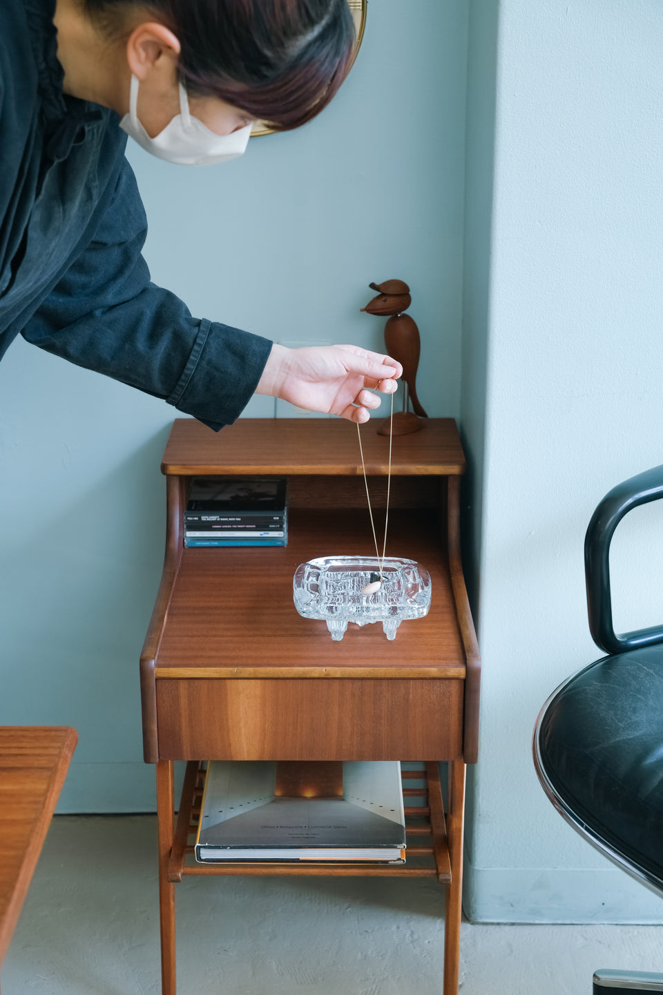 Swedish Vintage Nybro Glassworks Iceberg Tray Paul Isling/スウェーデンヴィンテージ ニーブロ ガラストレイ