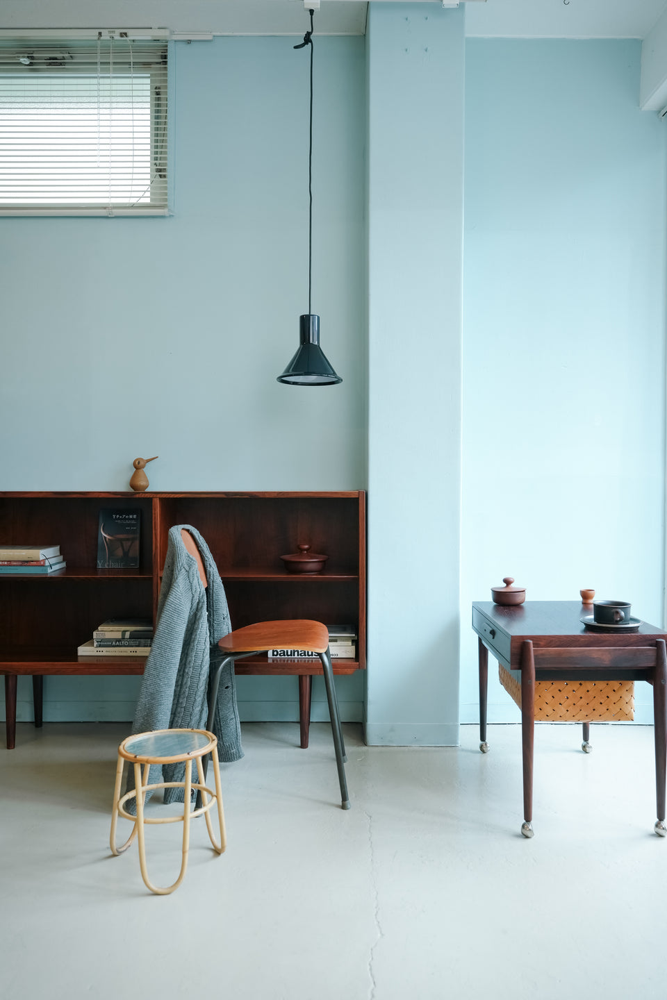 Danish Vintage Teak Pot and with Brush/デンマークヴィンテージ ポット 蓋付きボウル ブラシ チーク材 北欧インテリア