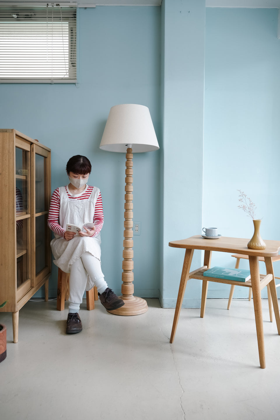 Danish Vintage Oak Solid Wood Floor Stand Light/デンマークヴィンテージ フロアスタンドライト オーク材
