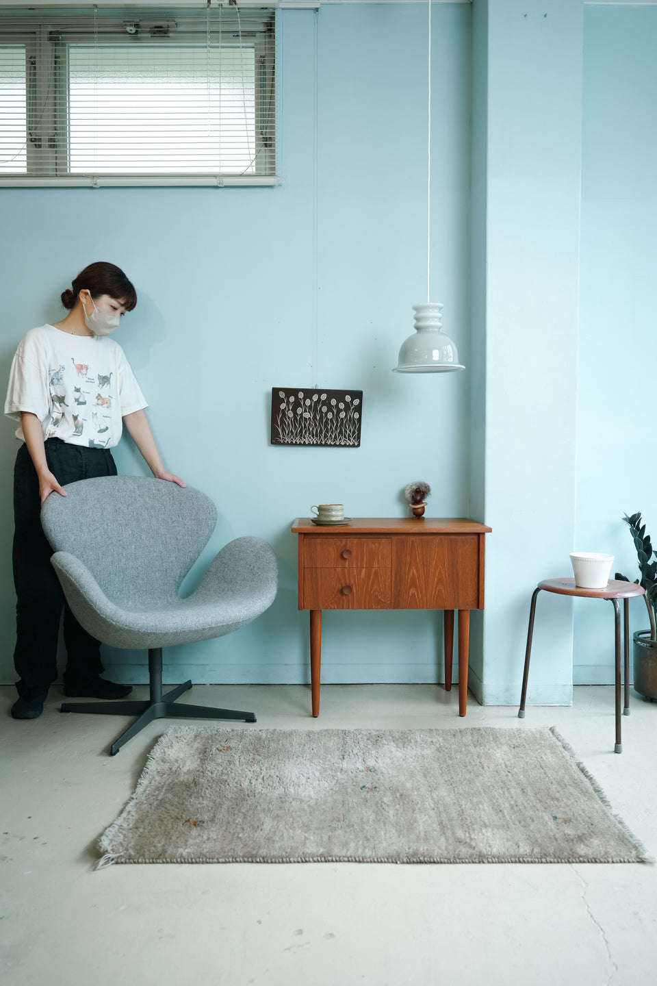 Danish Vintage Teak Sewing Table Wagon/デンマークヴィンテージ ソーイングテーブル ワゴン チーク材
