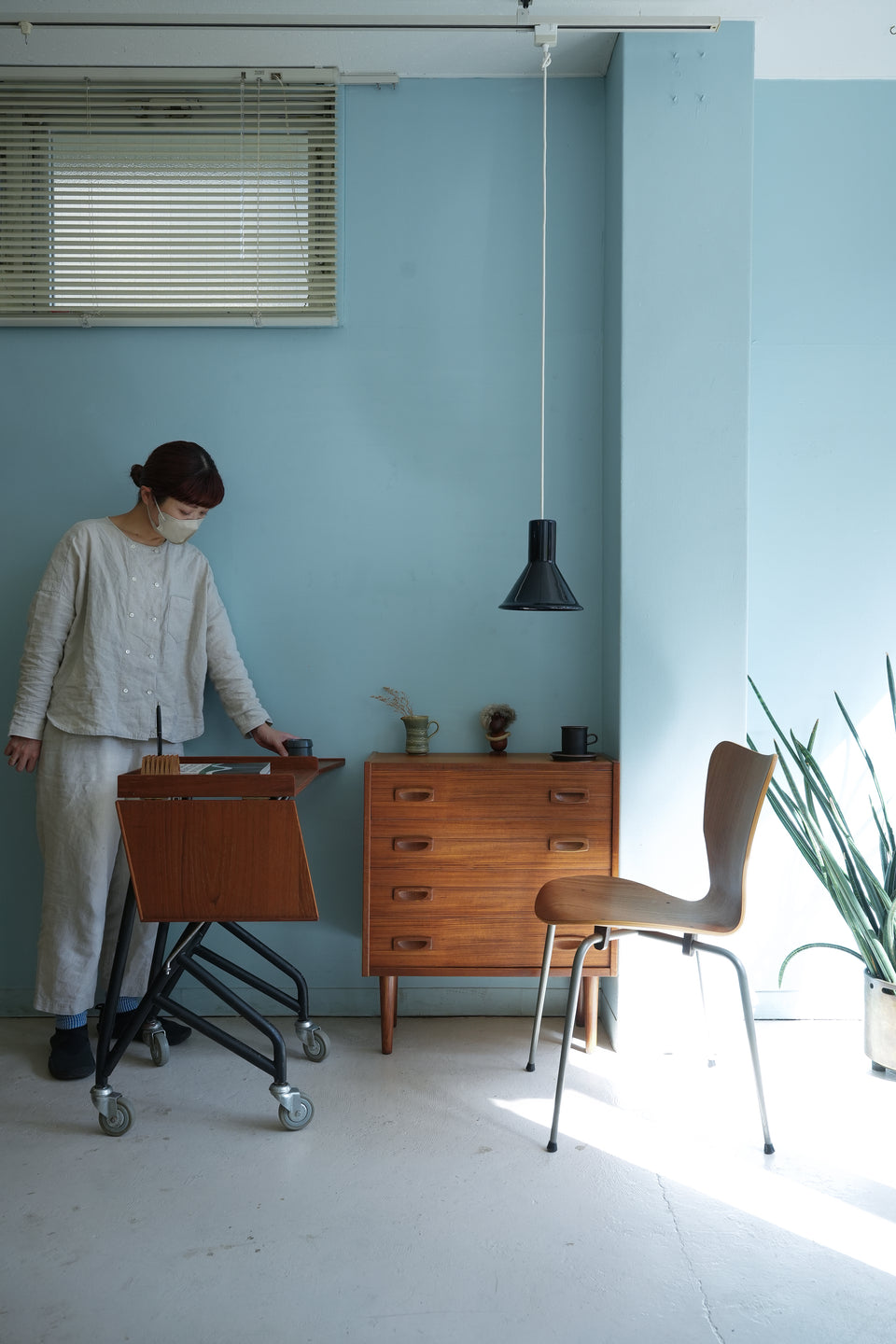 Holmegaard Pendant P&T Mini Blue Michael Bang/ホルムガード ペンダントライト ブルー ミニ 照明 デンマークヴィンテージ