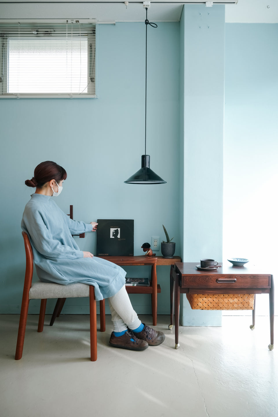 Holmegaard Pendant Light P&T Blue Michael Bang/ホルムガード ペンダントライト マイケル・バング ブルー 照明 デンマークヴィンテージ