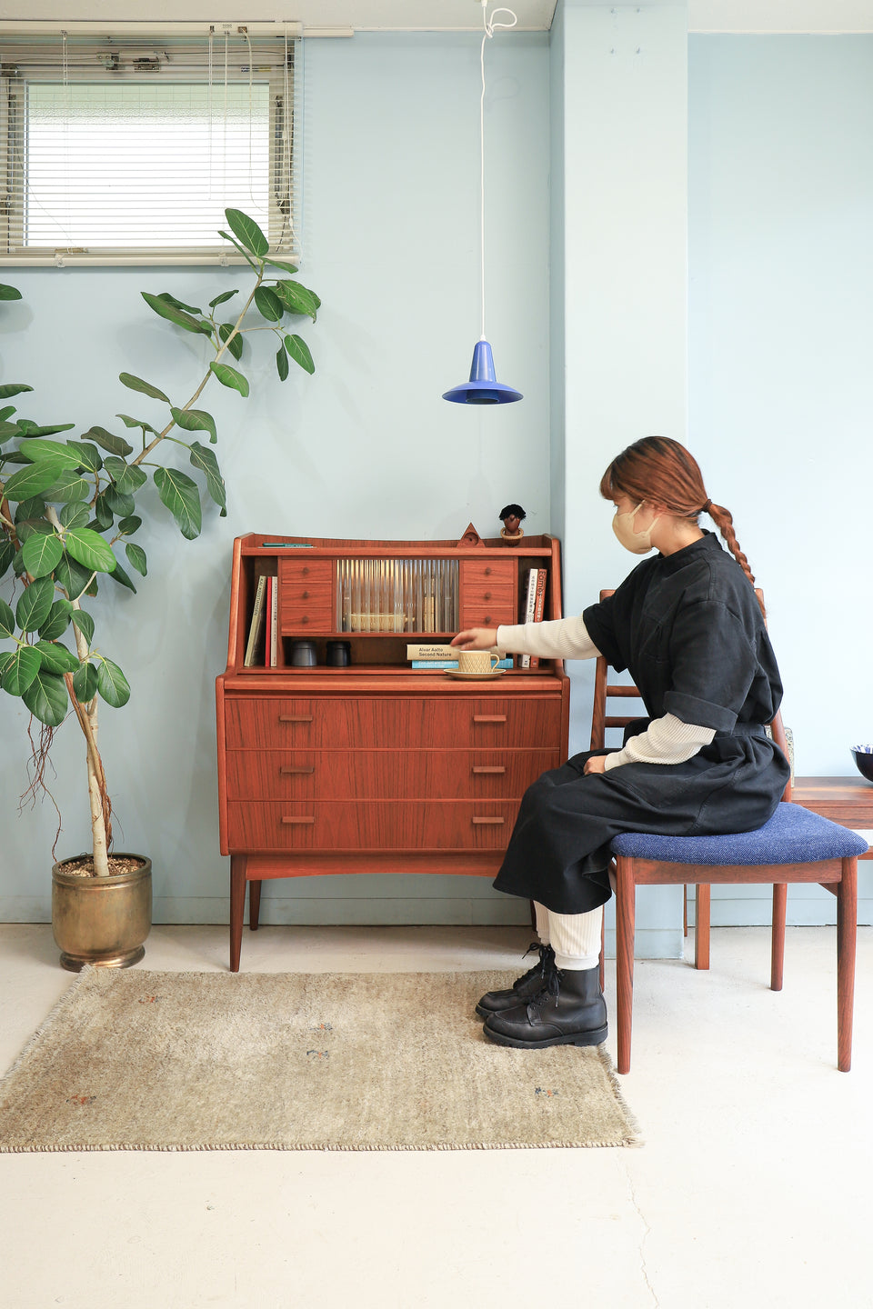 Danish Vintage Secretary Desk Writing Bureau/デンマークヴィンテージ ライティングビューロー デスク チェスト 北欧家具