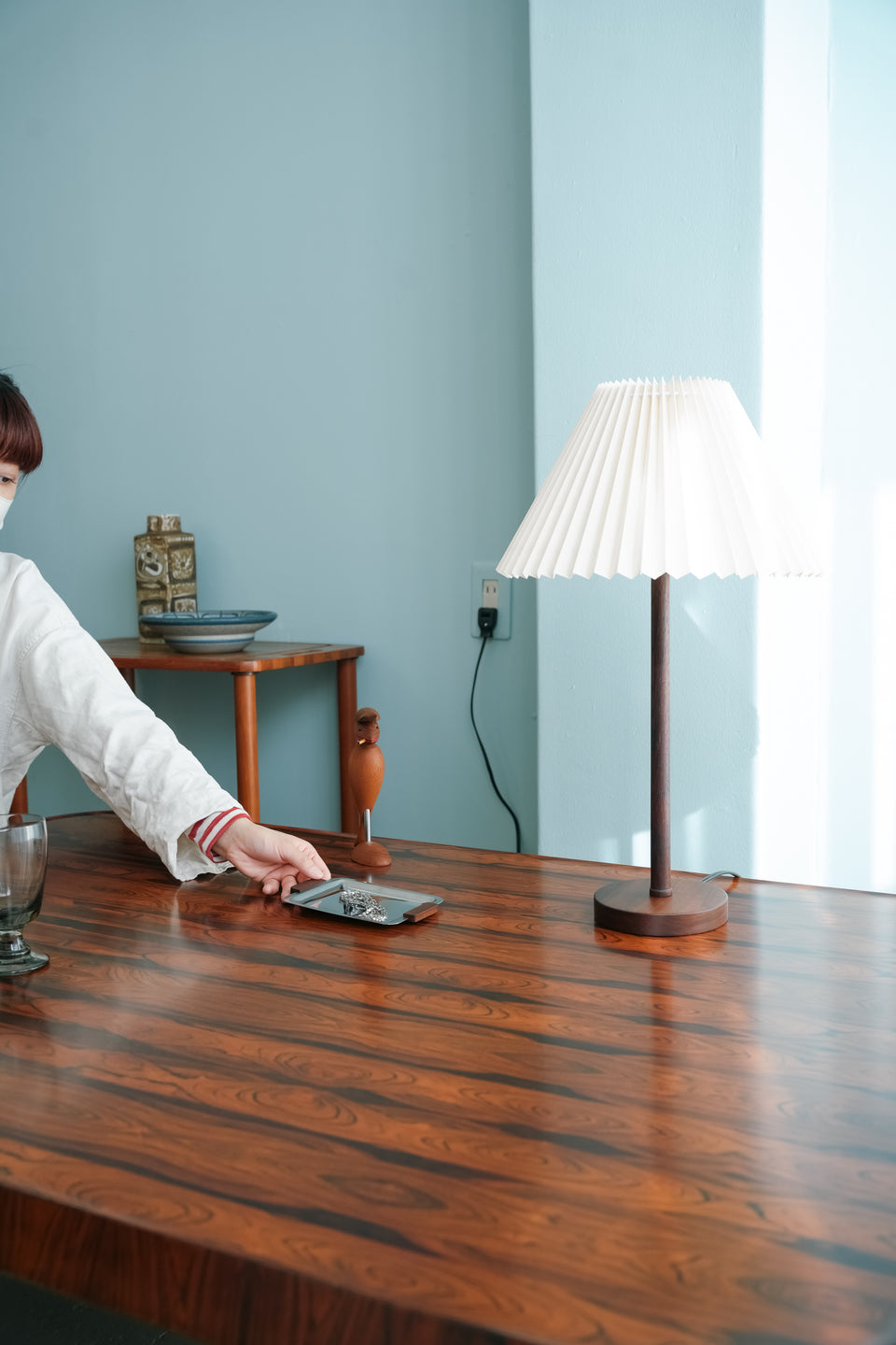 スウェーデンヴィンテージ ステンレストレイ ローズウッド 北欧